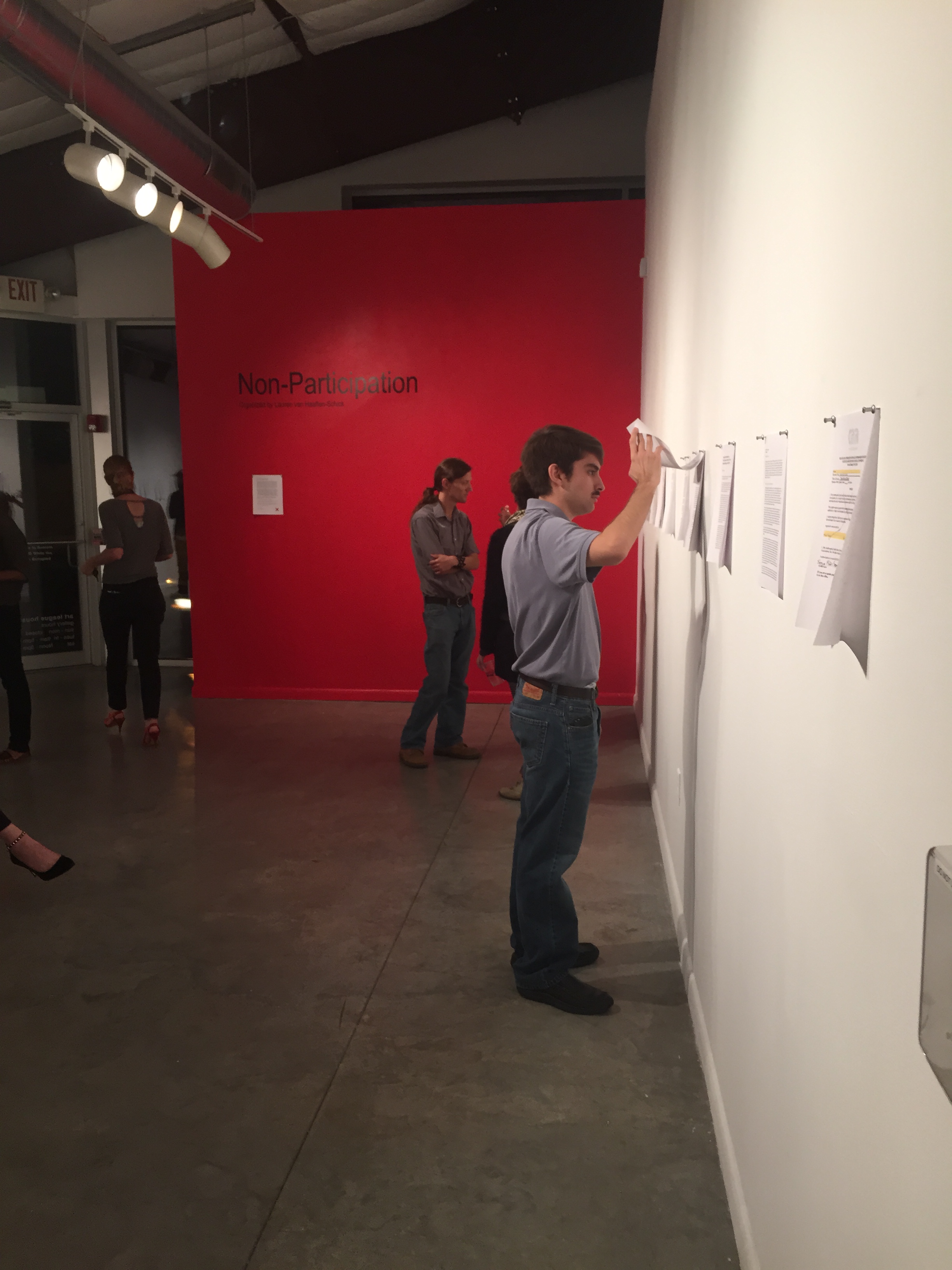 Non-Participation, Installation view, The Art League Houston